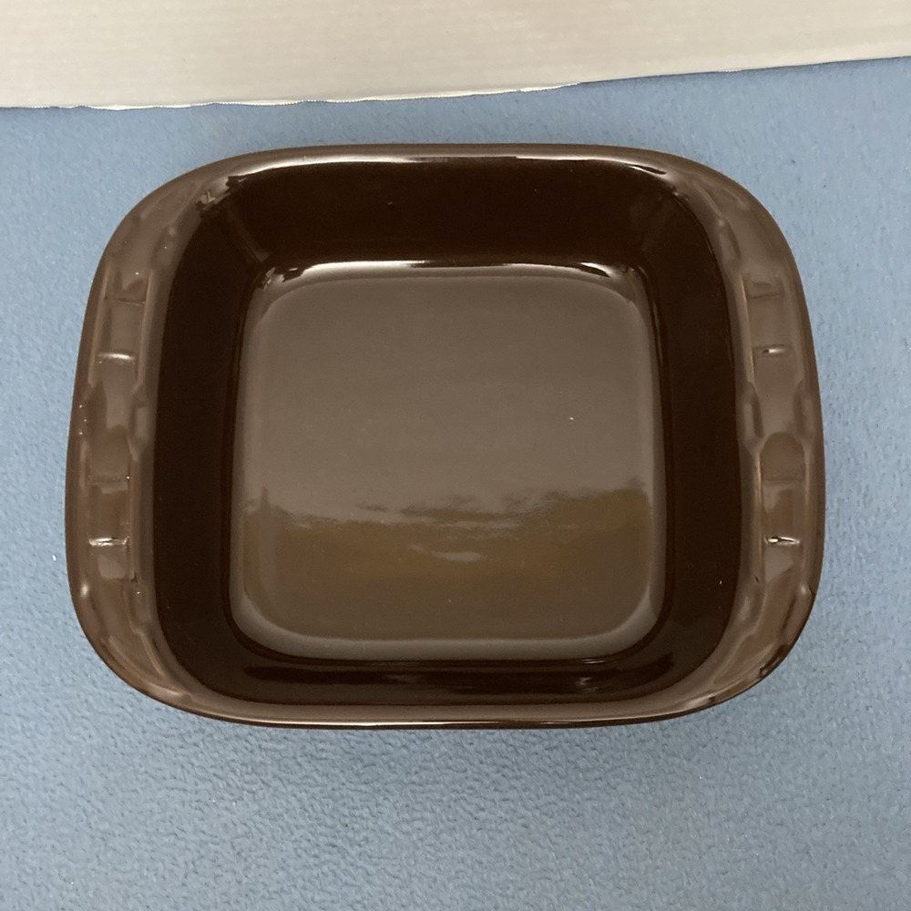 Longaberger Pottery Woven Traditions Chocolate 8"x8" Square Baking Dish - Picture 2 of 8